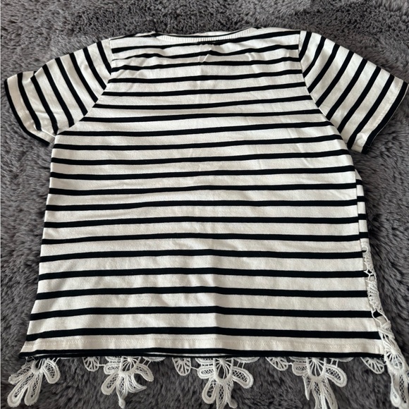 Zara Black & White striped top  Size S - Picture 2 of 3